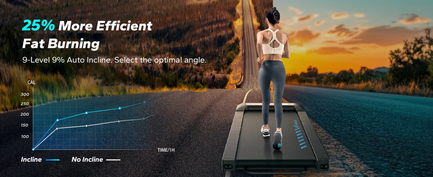 MERACH Walking Pad Quiet Under Desk Treadmills for Home Gym Portable Walking Treadmill with Magnetic Remote Control LED Display