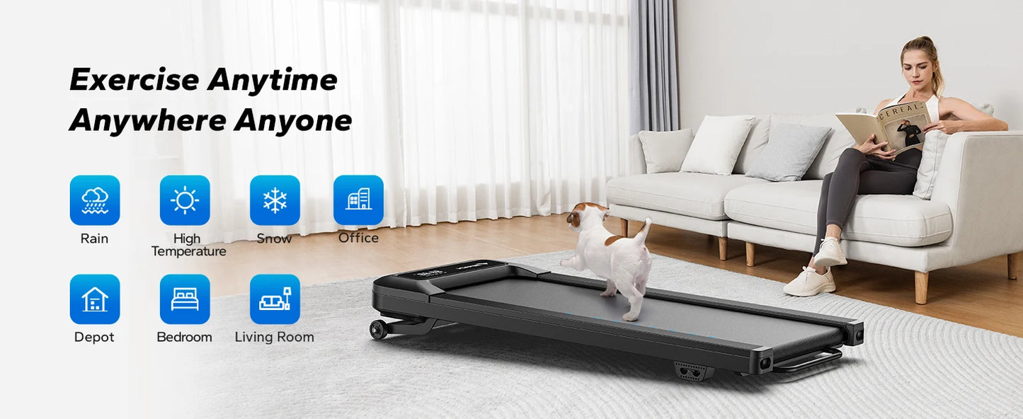 MERACH Walking Pad Quiet Under Desk Treadmills for Home Gym Portable Walking Treadmill with Magnetic Remote Control LED Display
