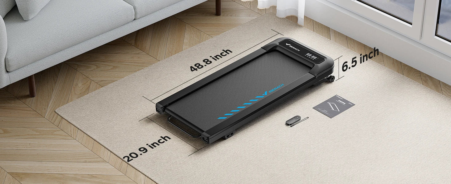 MERACH Walking Pad Quiet Under Desk Treadmills for Home Gym Portable Walking Treadmill with Magnetic Remote Control LED Display